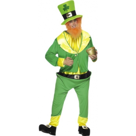 deguisement Saint Patrick homme, costume irlandais avec chapeau et barbe