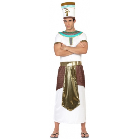 deguisement pharaon egyptien adulte avec tunique et coiffe - costume egyptien