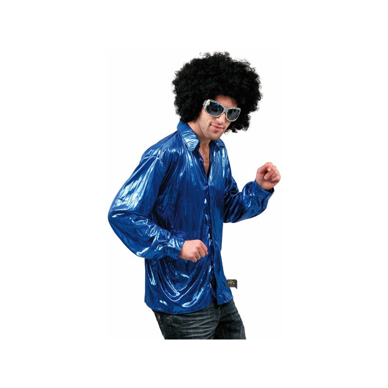 Chemise disco bleu homme