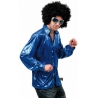 Chemise disco bleu night fever - déguisement disco homme