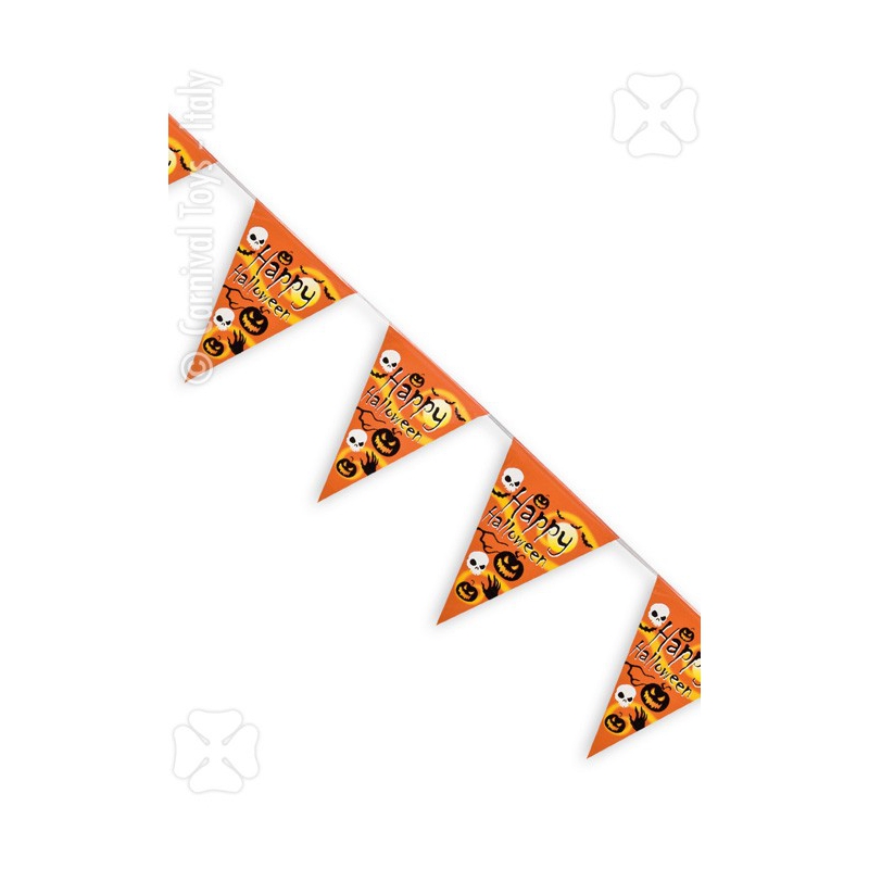 Banderole halloween citrouille tête de mort 