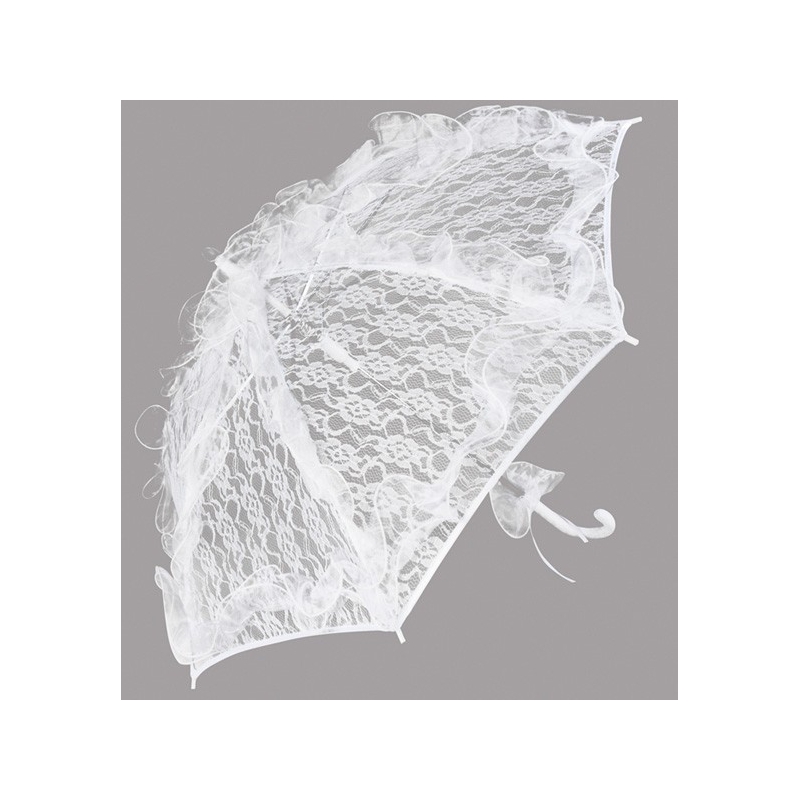 Ombrelle imitation dentelle blanche