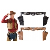 Déguisement cowboy, ceinture double double holster pour pistolets