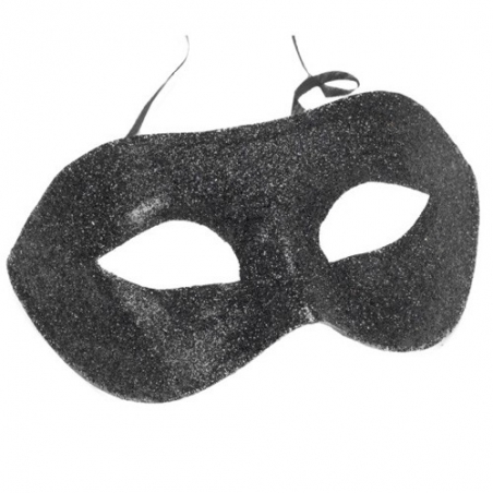 Loup noir pailleté adulte, l'accessoire incontournable des soirées vénitiennes - costumes de marquis et marquises