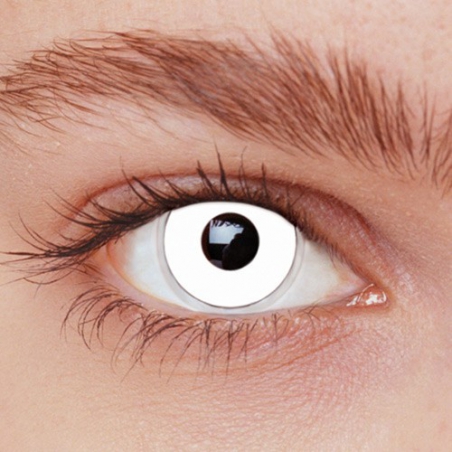Lentilles blanches zombie adulte, paire de lentilles fantaisie iris blanc - maquillage halloween Lentilles blanches zombie adulte, paire de lentilles fantaisie iris blanc - maquillage halloween