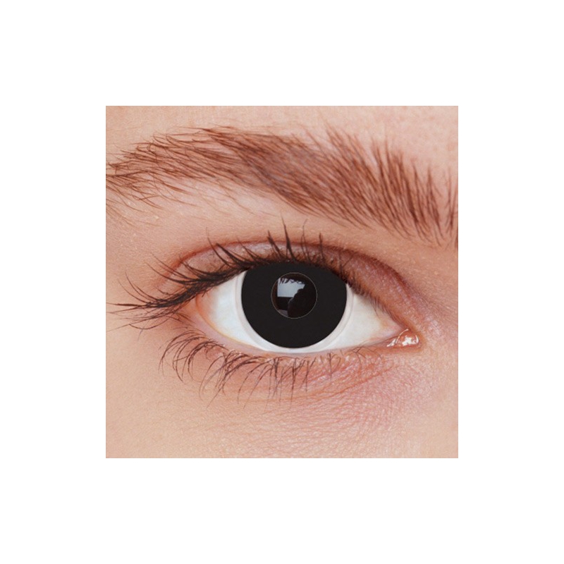 Paire de lentilles noires - déguisement et maquillage halloween