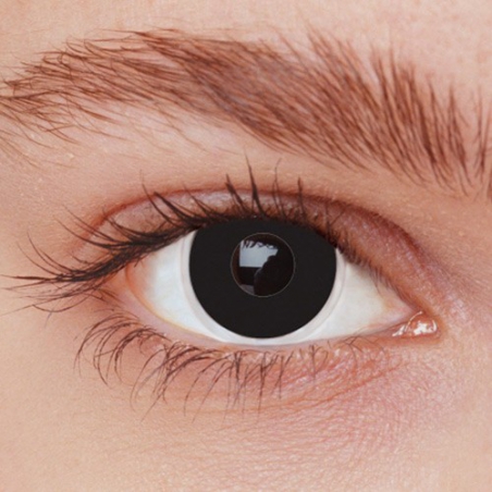 Paire de lentilles noires - déguisement et maquillage halloween Paire de lentilles noires - déguisement et maquillage halloween