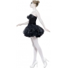 Costume Black Swan pour adulte avec sa robe bustier décorée de plumes noires