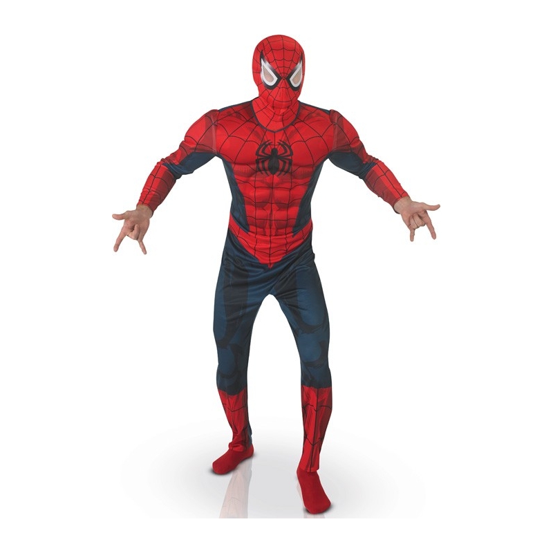 deguisement spiderman adulte Marvel Universe avec torse 3D, bras rembourrés et cagoule