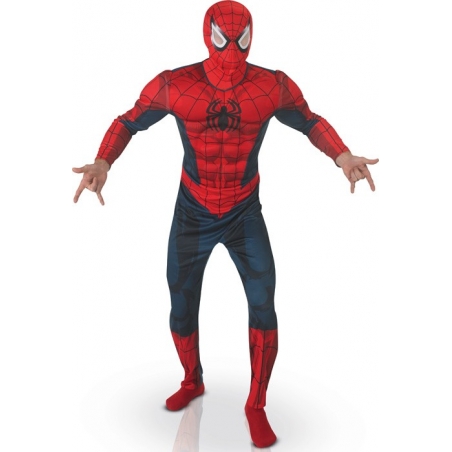 deguisement spiderman adulte Marvel Universe avec torse 3D, bras rembourrés et cagoule deguisement spiderman adulte Marvel Universe avec torse 3D, bras rembourrés et cagoule