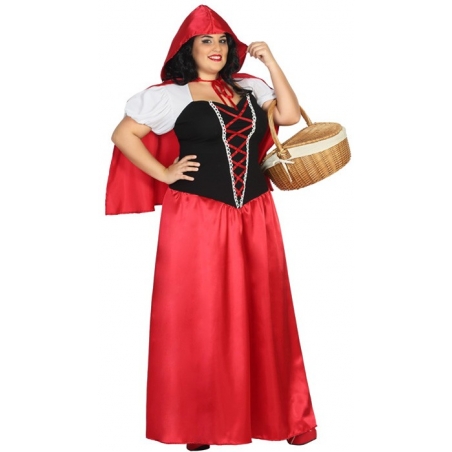Déguisement chaperon rouge avec robe et cape disponible en taille XXL pour femme