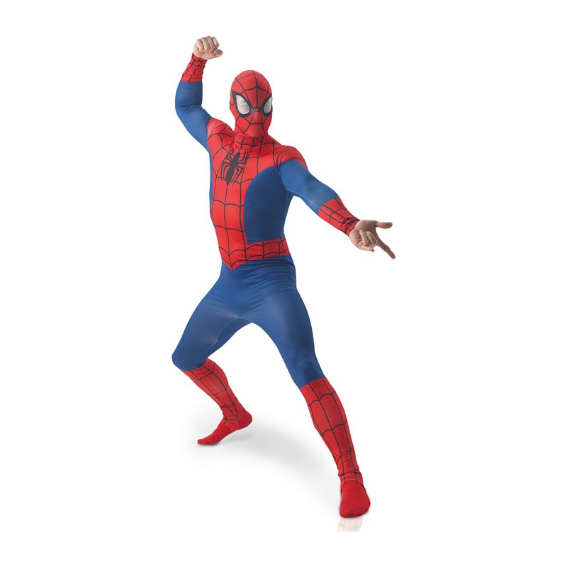 deguisement spiderman pour adulte avec combinaison et cagoule - costume de super héros
