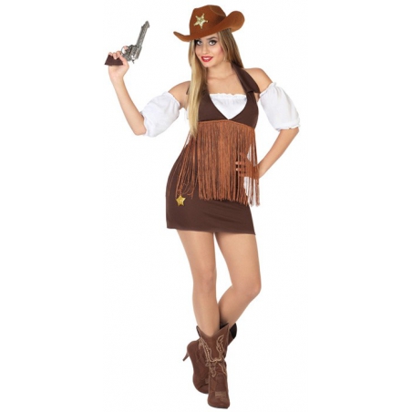 deguisement western femme sherif avec robe et manchettes - WA426S2 deguisement western femme sherif avec robe et manchettes - WA426S2
