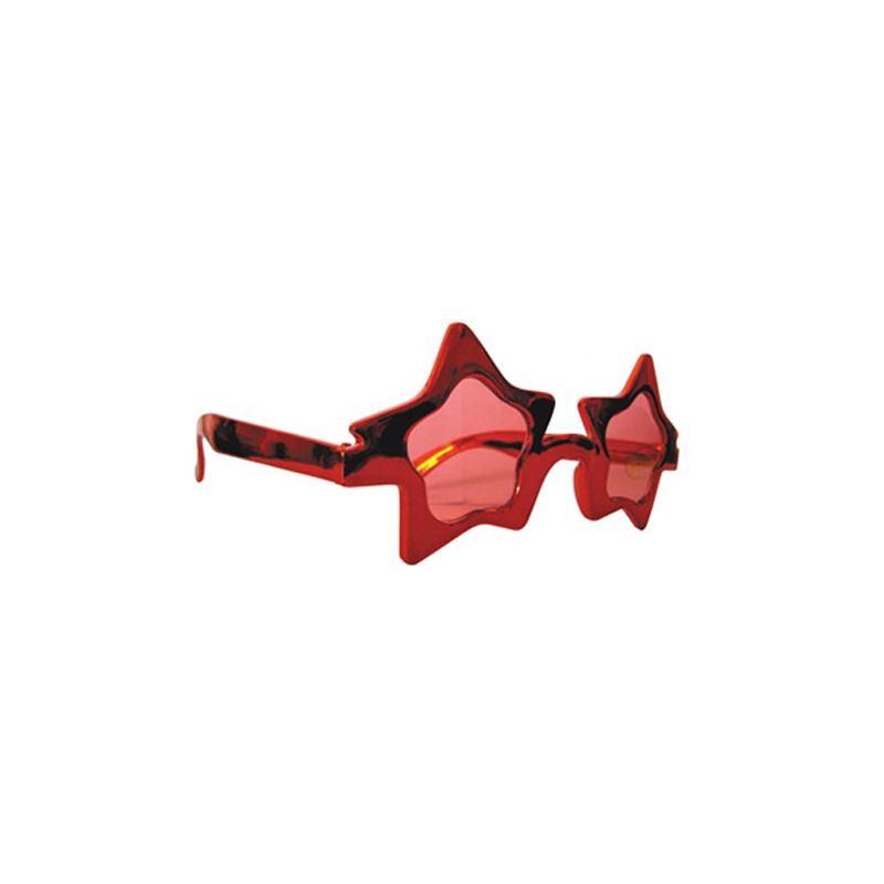Lunettes disco rouge étoiles