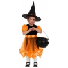 déguisement halloween bébé 6-12 mois, robe de sorcière orange avec chapeau