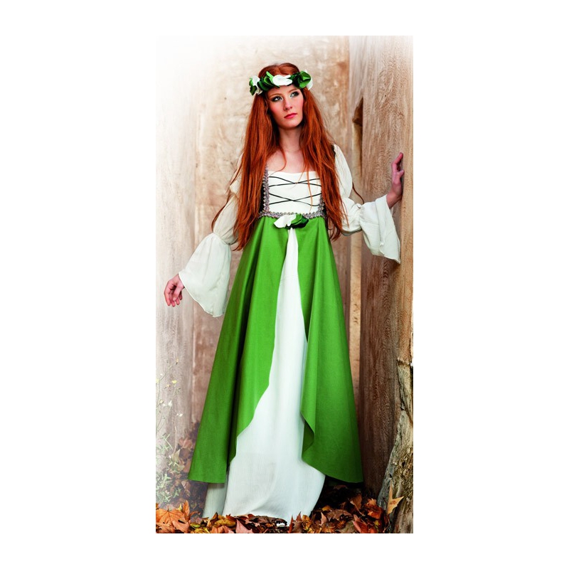 Costume Dames Femmes Carnaval Robe Moyen-âge Elfe Princesse Noir