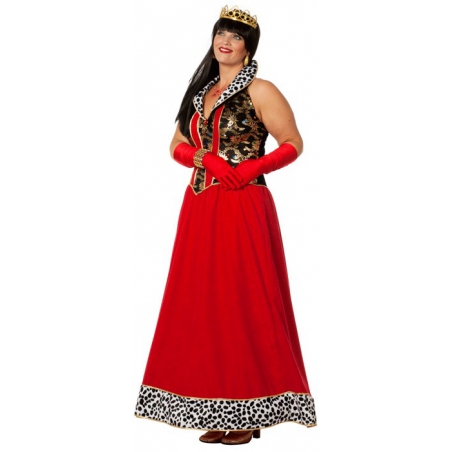 Déguisement princesse grande taille pour femme, longue robe de reine rouge