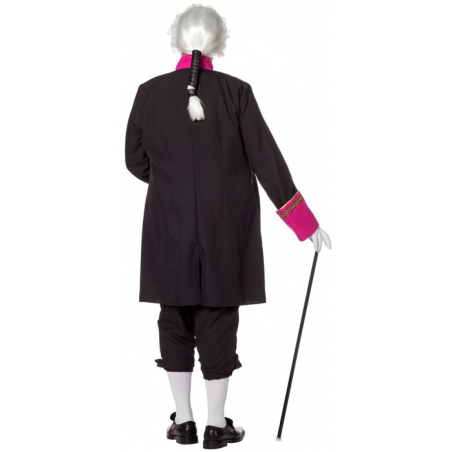 déguisement homme grande taille, costume marquis royal noir et rose