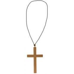 Croix de prêtre en plastique d'environ 21 cm, idéale un deguisement de cure ou de bonne-soeur