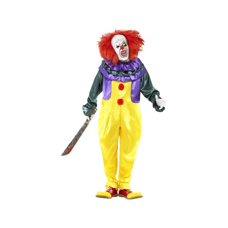 Déguisement de clown maléfique halloween, personnage de film d'horreur