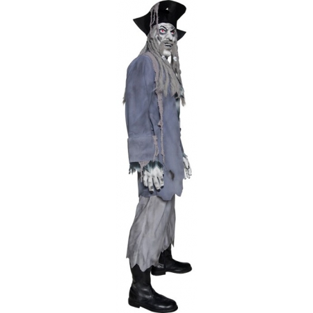 Costume de pirate maudit avec masque en latex et dreadlocks, déguisement homme zombie