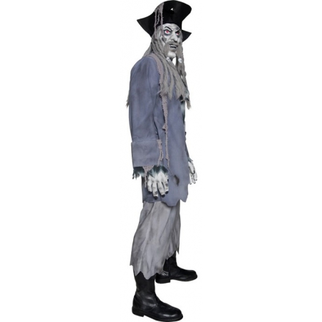 Costume de pirate maudit avec masque en latex et dreadlocks, déguisement homme zombie Costume de pirate maudit avec masque en latex et dreadlocks, déguisement homme zombie