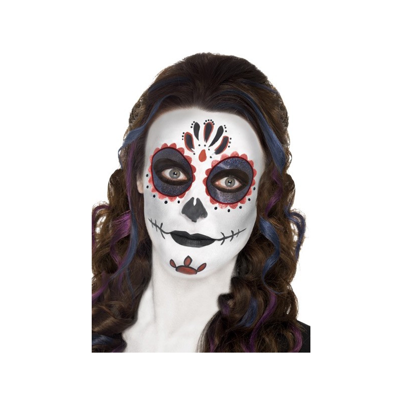 Maquillage squelette pour femme inspiré de la fête mexicaine, le jour des morts