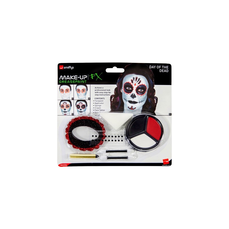 Maquillage halloween pour femme, maquillage squelette du jour des morts