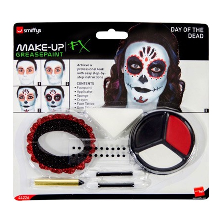 Maquillage halloween pour femme, maquillage squelette du jour des morts