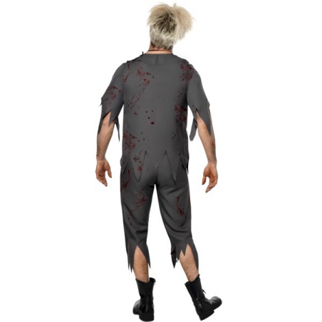 Déguisement de zombie pour homme, uniforme d'écolier zombie halloween