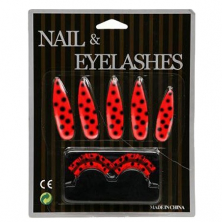 Faux ongles et faux cils coccinelle