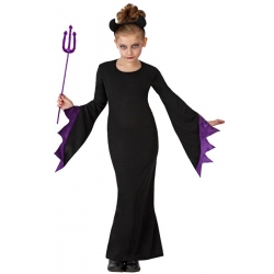 Déguisement maléfique fille reine des  ténèbres halloween, costume enfant 3 à 12 ans