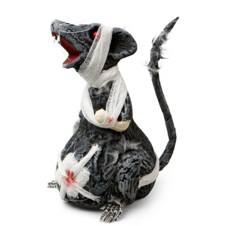 Décoration Halloween, rat zombie avec bandages Décoration Halloween, rat zombie avec bandages
