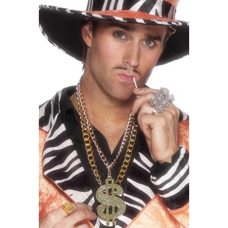 Collier dollar or, le collier bling bling du rappeur americain Collier dollar or, le collier bling bling du rappeur americain
