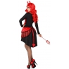 Costume de diablesse pour femme avec robe rouge et noire et cornes - déguisement ange et démon Costume de diablesse pour femme avec robe rouge et noire et cornes - déguisement ange et démon