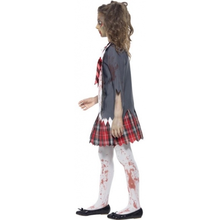 Costume de zombie étudiante pour fille de 7 à 15 ans - déguisement zombie halloween Costume de zombie étudiante pour fille de 7 à 15 ans - déguisement zombie halloween