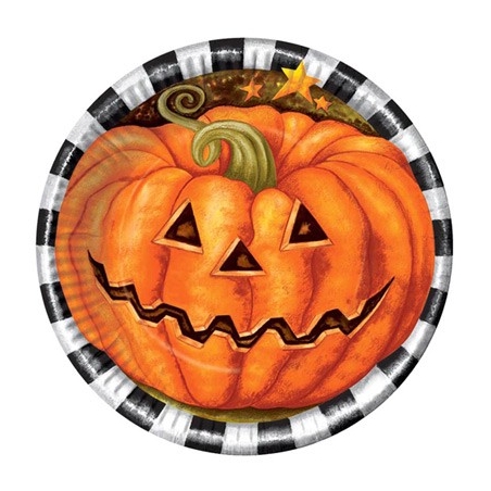 6 assiettes citrouille halloween