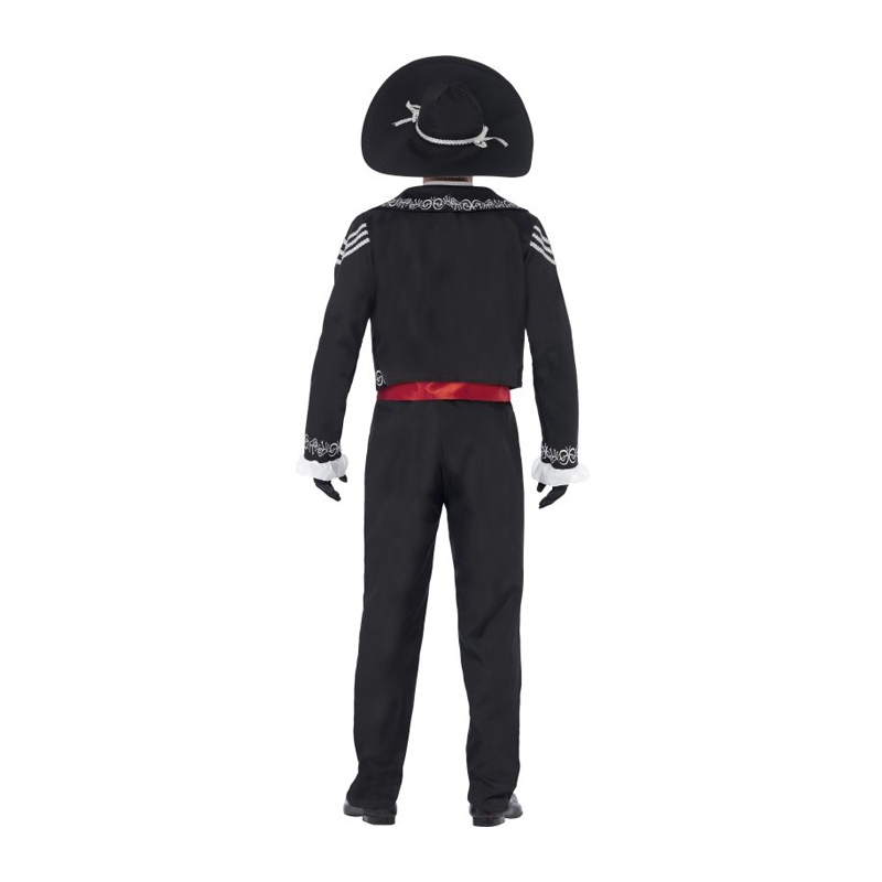 Déguisement de zombie mexicain pour homme, squelette de la fête du jour des morts