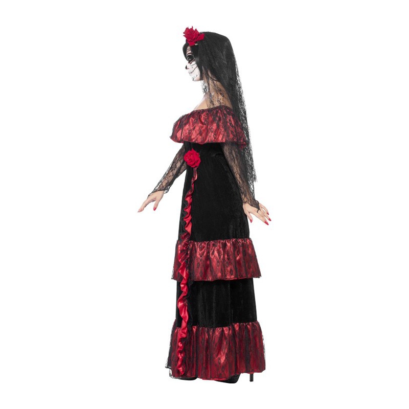 Costume De Mariée Zombie Halloween - Jupe Tutu, Voile, Bas, Boucles D'oreilles Et Tatouages Cicatrices