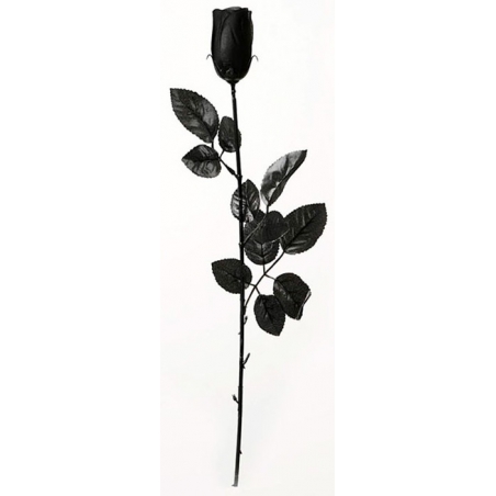 Rose noire en PVC d'environ 23 cm - accessoire déguisement et décoration d'halloween