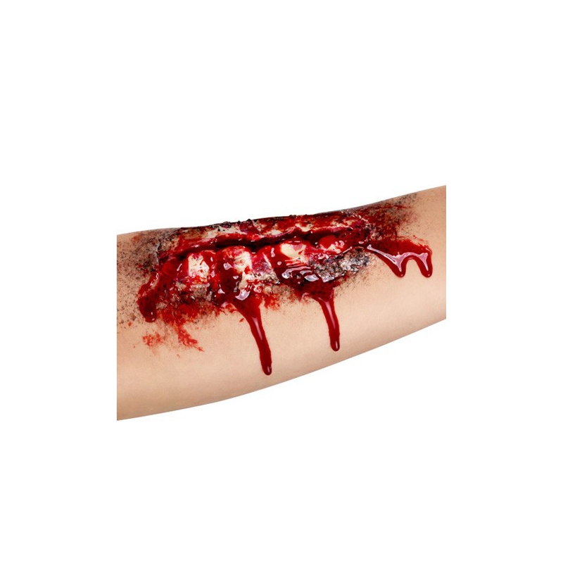 Fausse plaie pour le bras - maquillage zombie halloween et effets speciaux