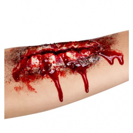 Fausse plaie pour le bras - maquillage zombie halloween et effets speciaux