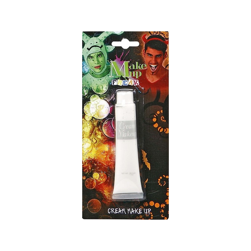 maquillage blanc, tube de crème blanche - maquillage carnaval et halloween