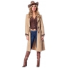 Costume western pour femme, long manteau de cowgirl avec gilet