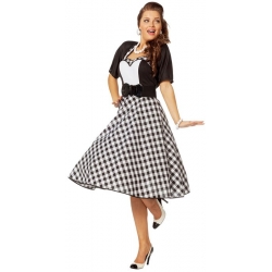 Déguisement femme années 50 noir et blanc 