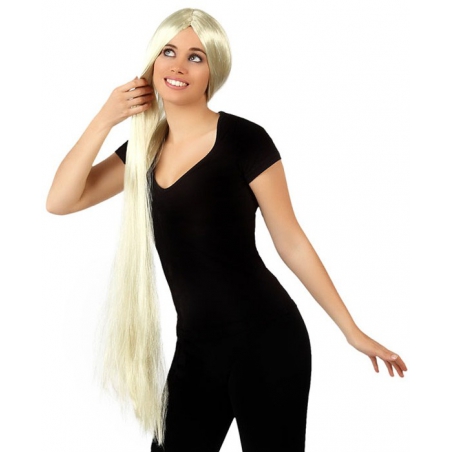 longue perruque blonde - déguisement princesse au cheveux longs