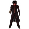 Déguisement diable grande taille homme, costume avec long manteau noir et rouge