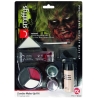 Le kit de maquillage complet pour réaliser un maquillage de zombie pour Halloween avec latex liquide, faux sang et grimages