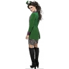 Costume de chapelier fou pour femme avec jupe, chemisier, veste verte et chapeau