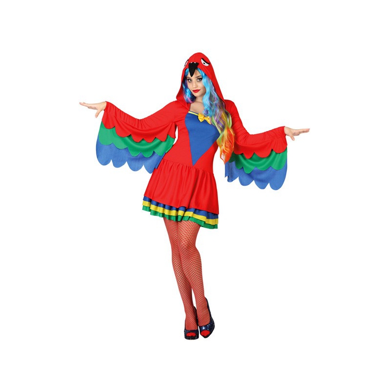 Déguisement de perroquet pour femme avec robe à capuche - costume animal pour carnaval